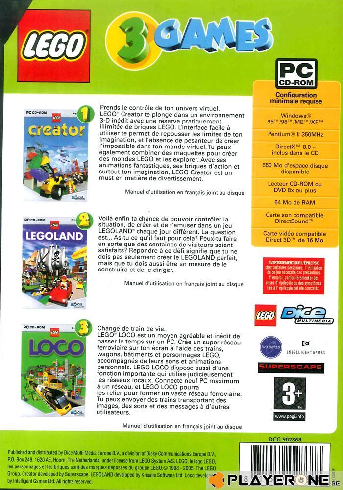 Coffret LEGO : 3 Jeux Creator + Legoland + Loco