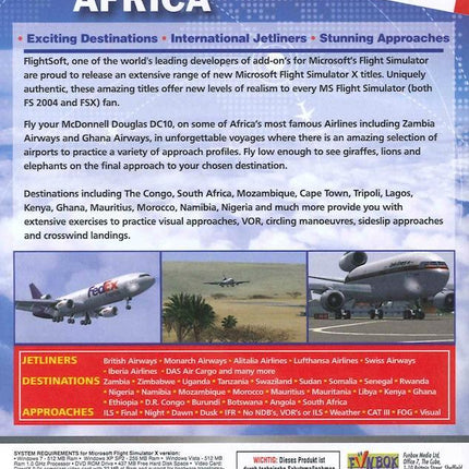 Fly To AFRICA ( for Flight Simulator X ) (UK only)