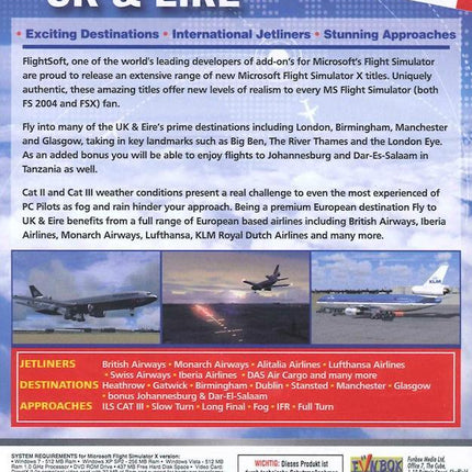 Fly To UK and Eire ( for Flight Simulator X ) (UK only)