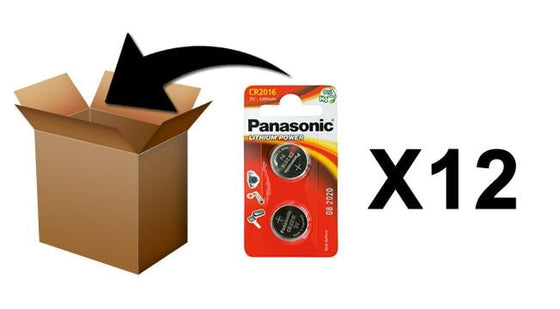 PANASONIC - Piles Lithium Coin - CR2016 X 2 - Boite de 12 Pack