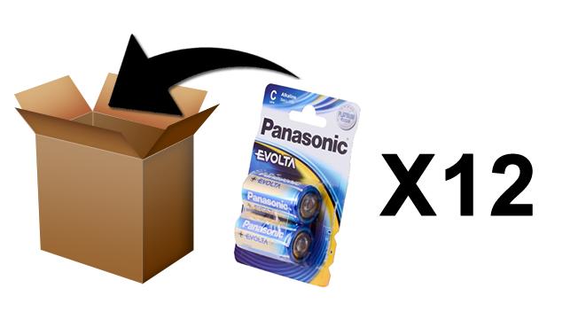 PANASONIC - Piles Alcaline Evolta C-LR14 X 2 - Bote de 12 Pack
