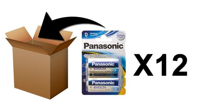 PANASONIC - Piles Alcaline Evolta D-LR20 X 2 - Boite de 12 Pack