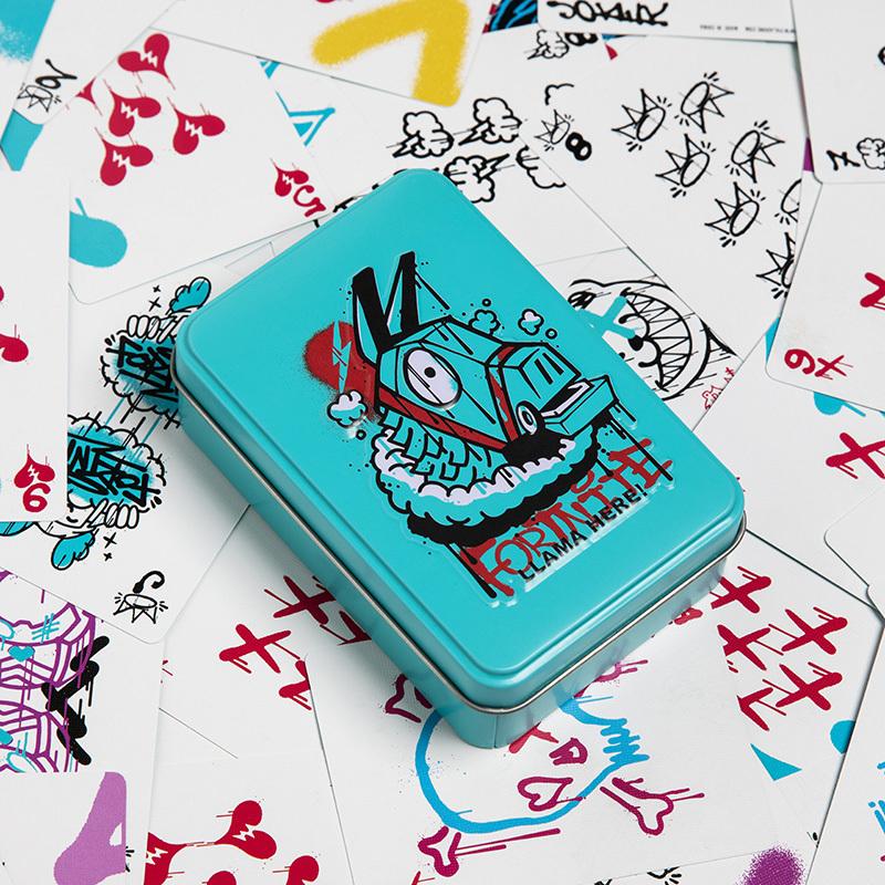 FORNITE - Llama here! - Jeu de Cartes dans une Boite en Métal