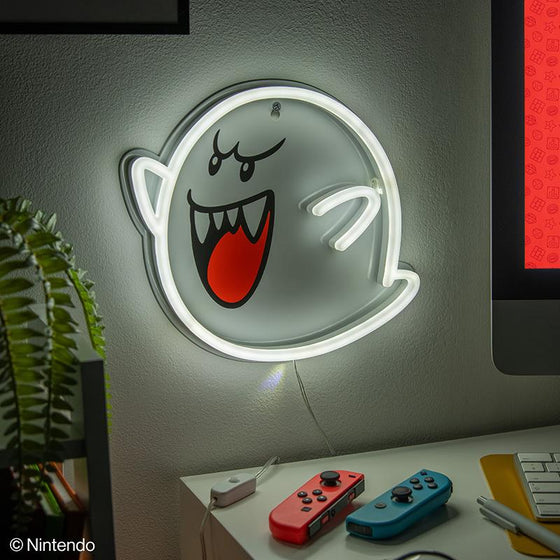 SUPER MARIO - Boo - Lampe Murale Néon LED 25cm