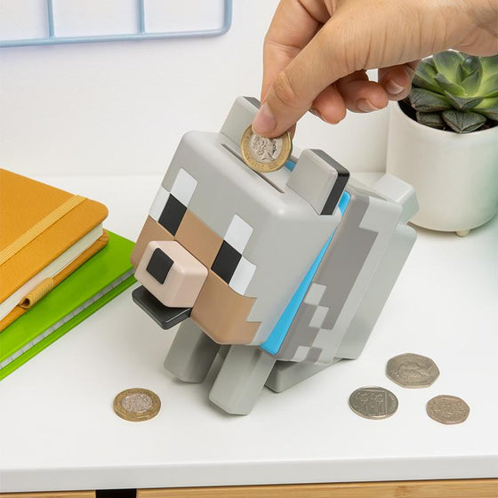 MINECRAFT - Loup - Tirelire 3D