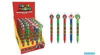 SUPER MARIO - Stylo à Gel Effaçable +Head Topper (Display de 30pcs)