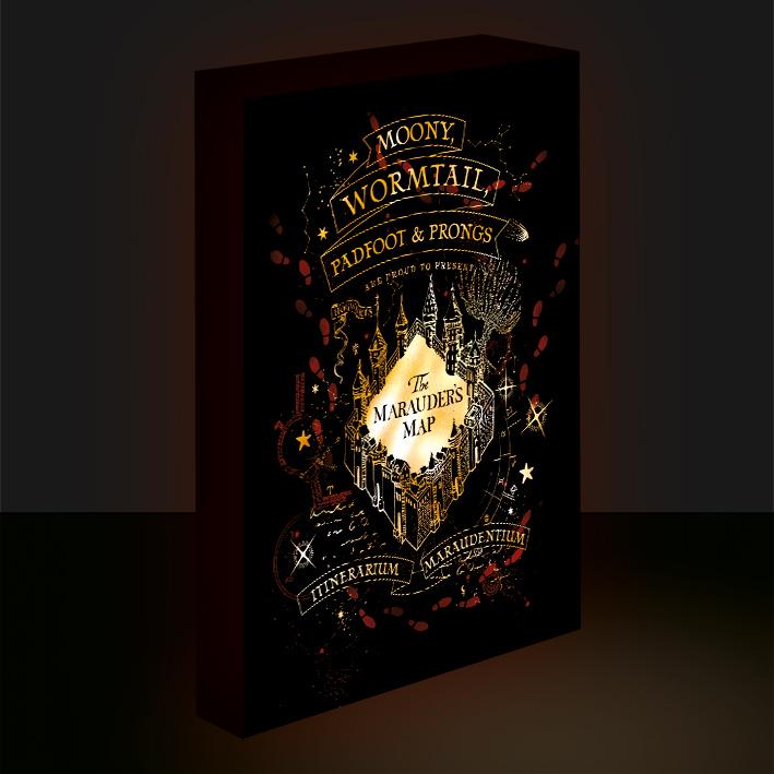 HARRY POTTER - Carte du Maraudeur - Canvas Lumineux 40X30 Cm