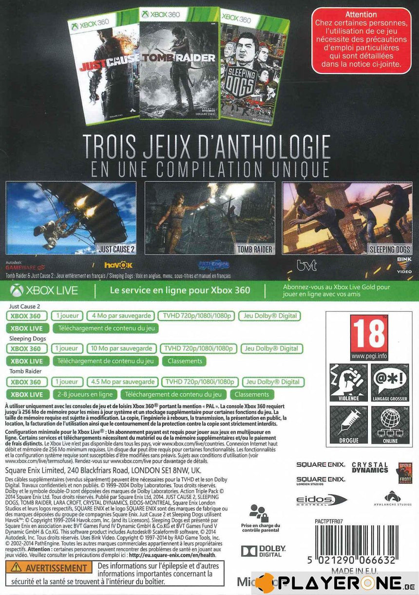 ULTIMATE ACTION Triple Pack (JC2 + Tomb Raider + Sleeping Dogs)