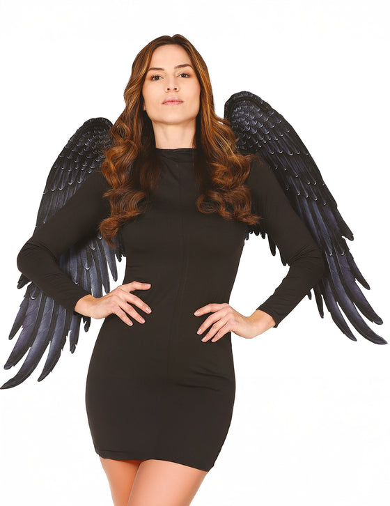 Ailes d'ange gothique en tissu noires adulte