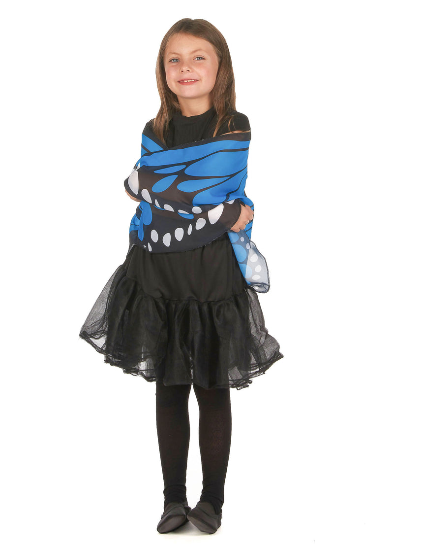 Ailes de papillon bleue et noire enfant