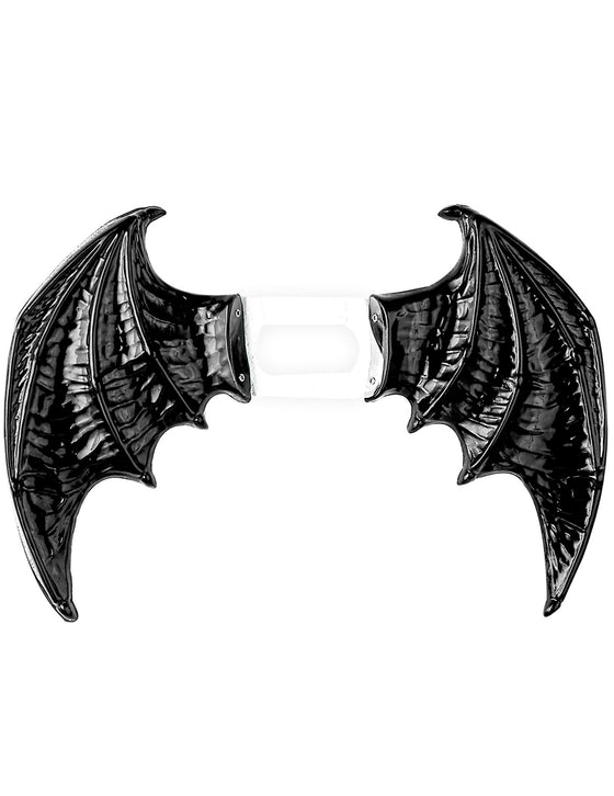 Ailes démon noir en vinyle adulte Halloween