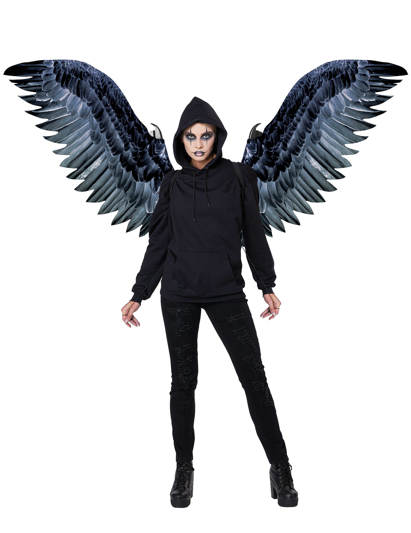 Ailes géantes de corbeau noires adulte