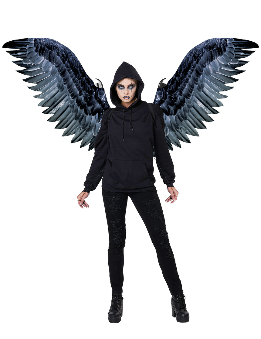 Ailes géantes de corbeau noires adulte
