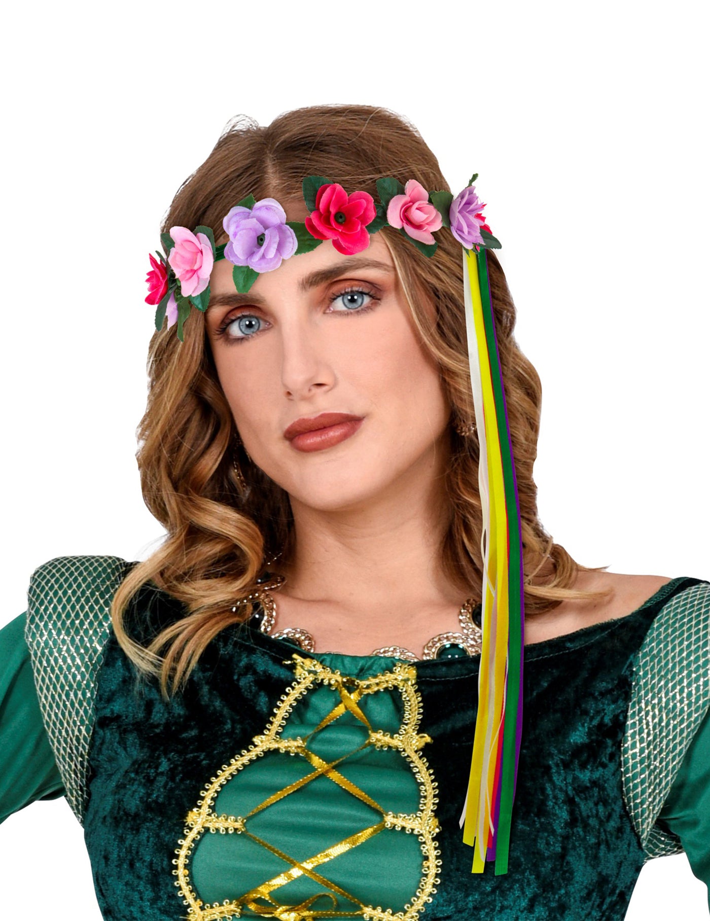 Anneau fleur multicolore pour cheveux pour fée hippie Elfe