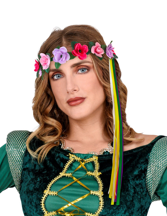Anneau fleur multicolore pour cheveux pour fée hippie Elfe