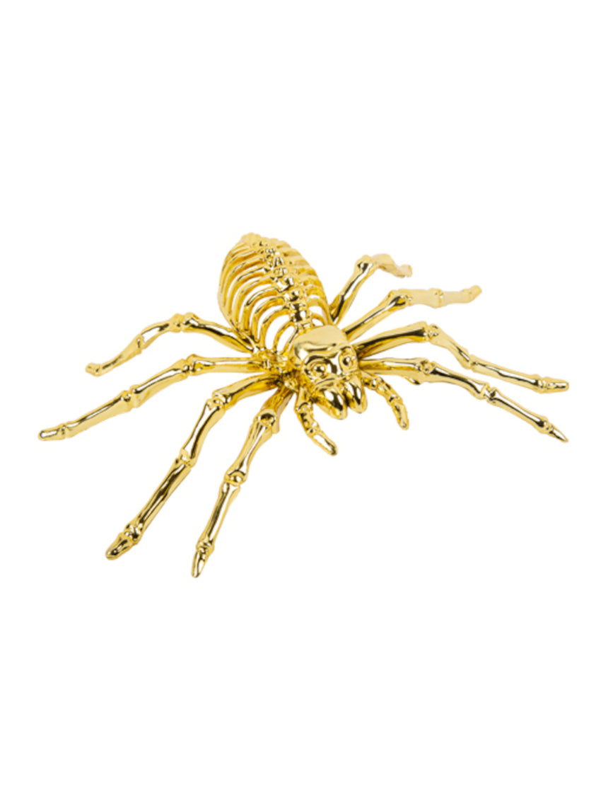 Araignée squelette dorée 12,5 x 20,5 cm