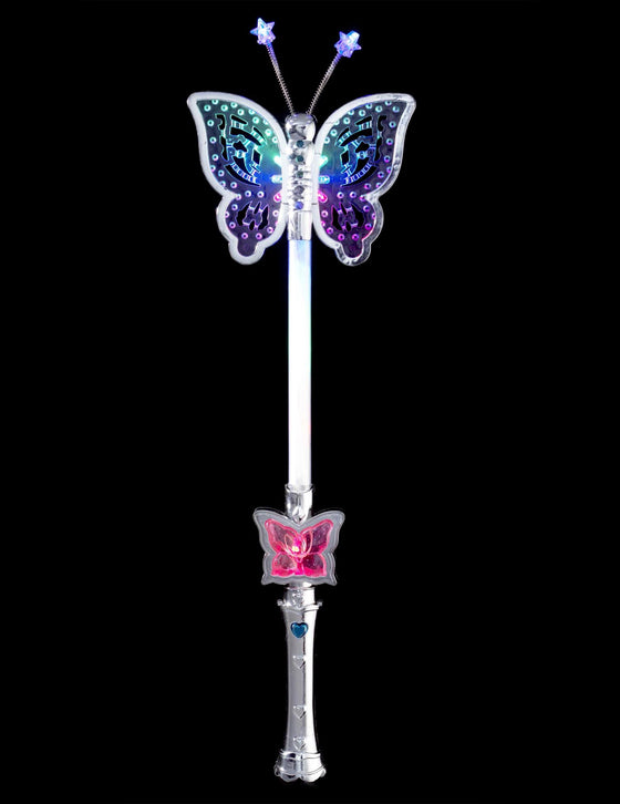 Baguette magique lumineuse papillon 40 cm