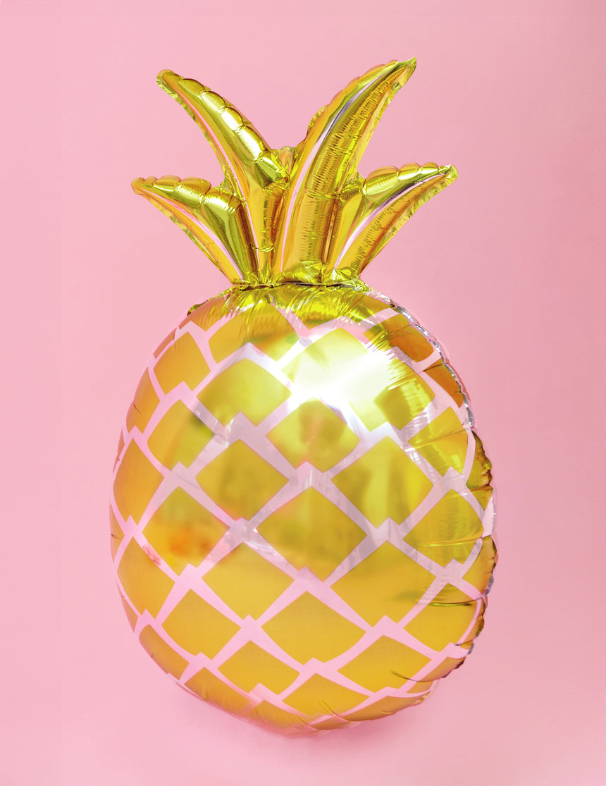 Ballon aluminium ananas doré 48 x 67 cm