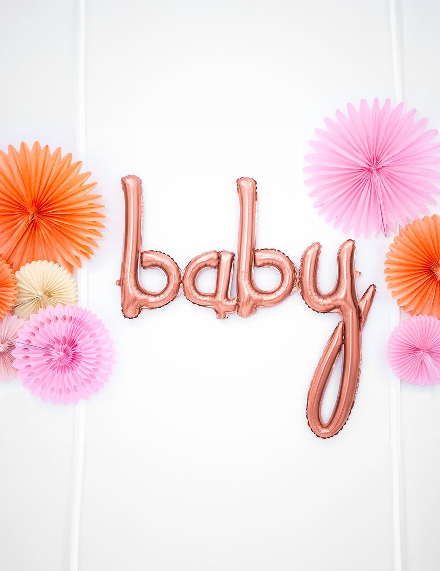 Ballon aluminium baby rose gold 73,5 x 75,5 cm