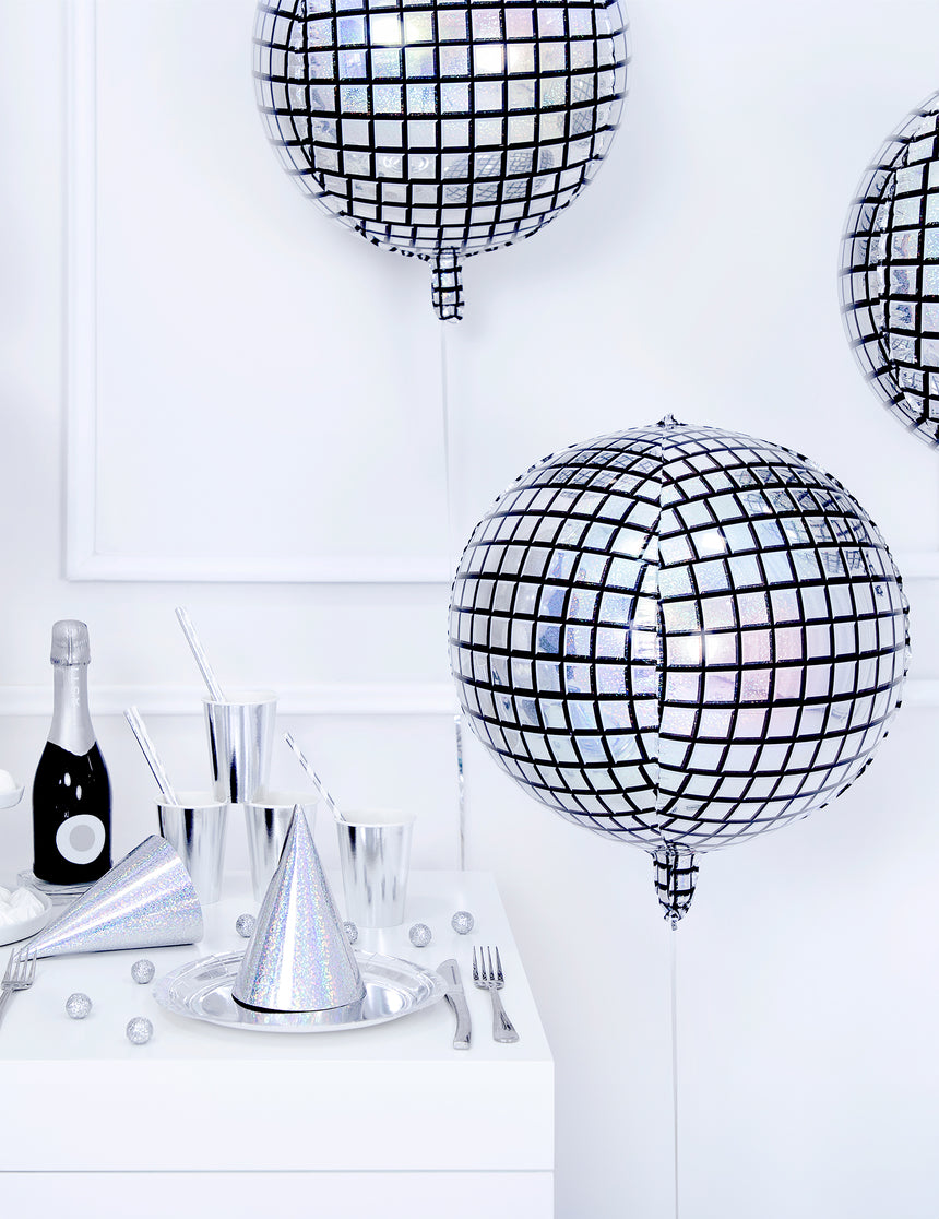 Ballon aluminium boule à facettes disco 40 cm