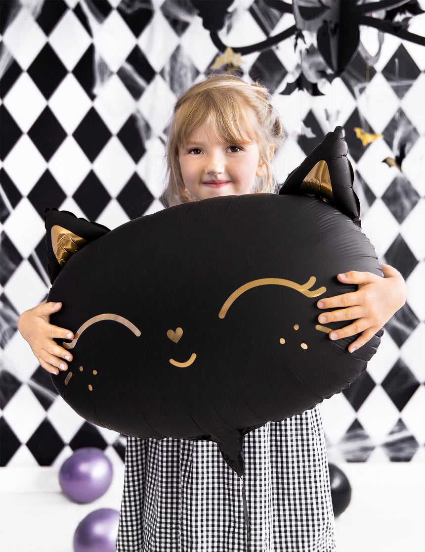 Ballon aluminium chat noir 48 x 36 cm pour Halloween