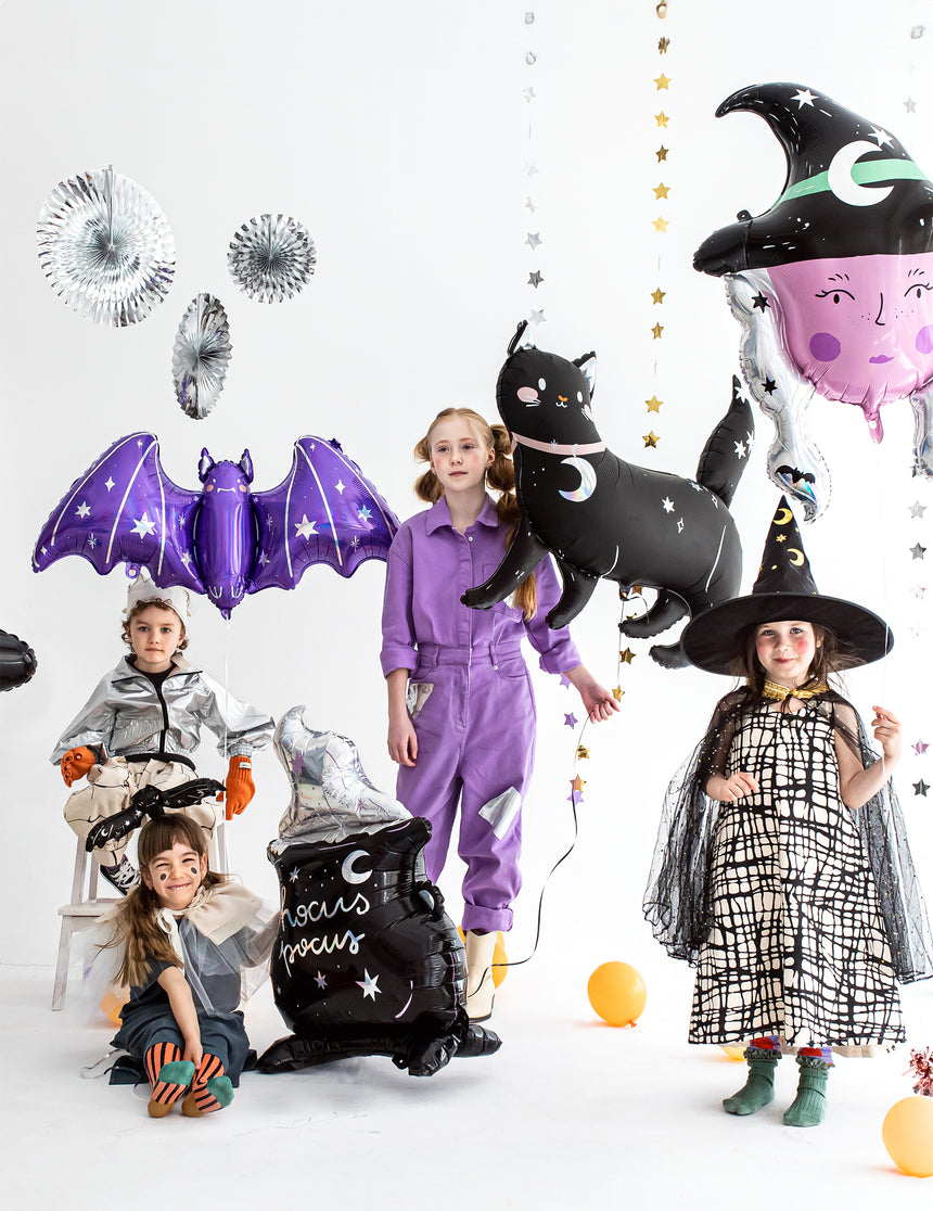 Ballon aluminium chat noir Halloween 96 x 95 cm
