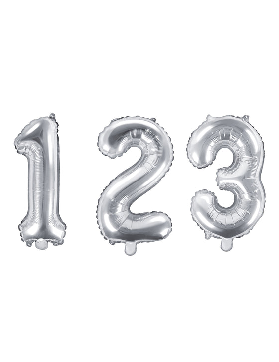 Ballon aluminium chiffre argent 33 cm