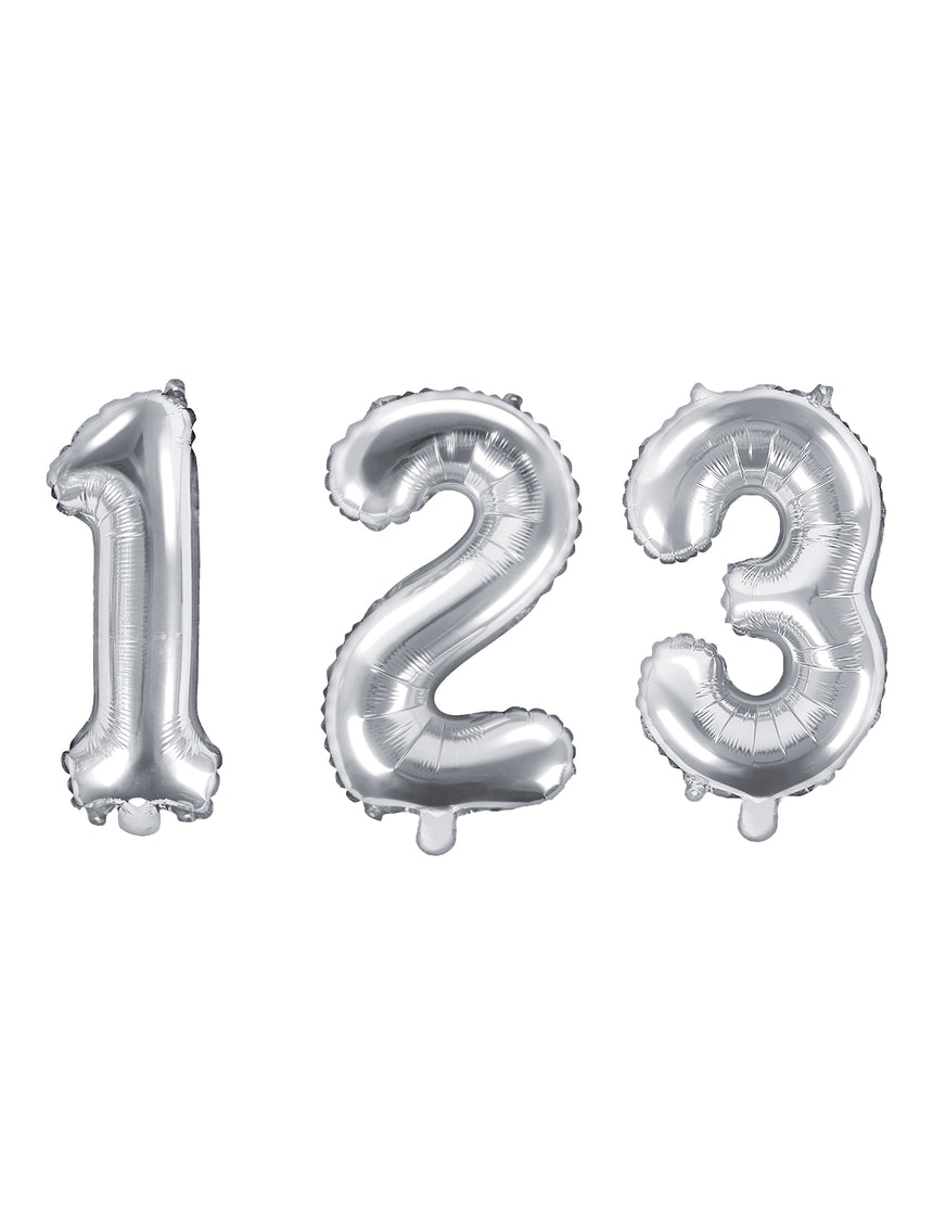 Ballon aluminium chiffre argent 33 cm