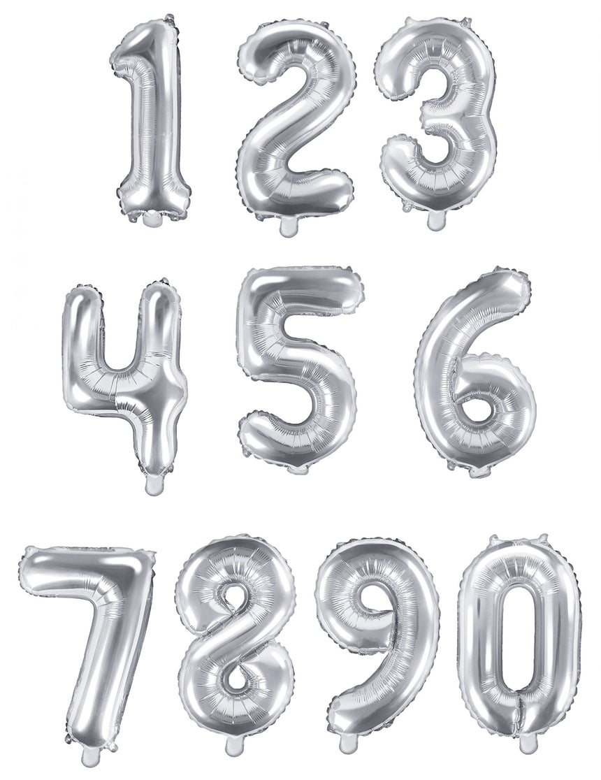 Ballon aluminium chiffre argent 33 cm