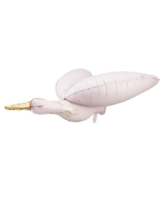 Ballon aluminium cigogne rose pâle