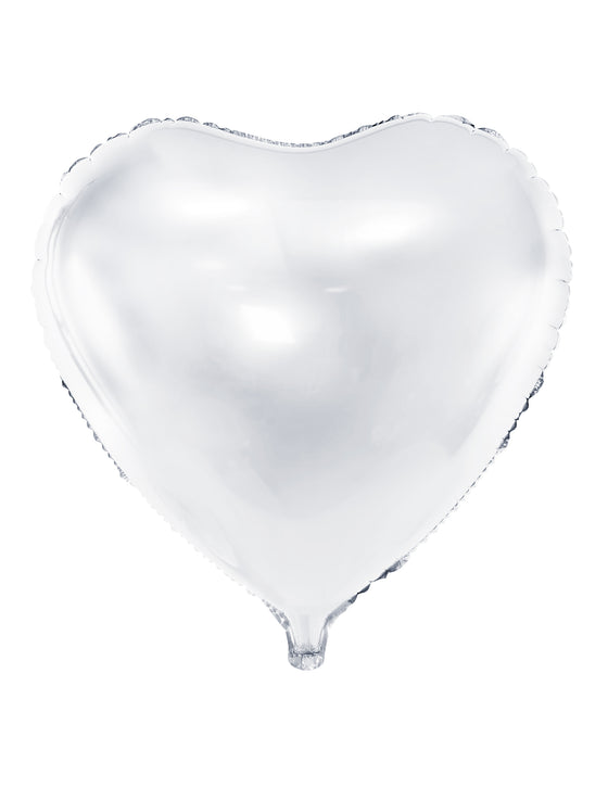 Ballon aluminium coeur blanc 45 cm gonflable à l'hélium