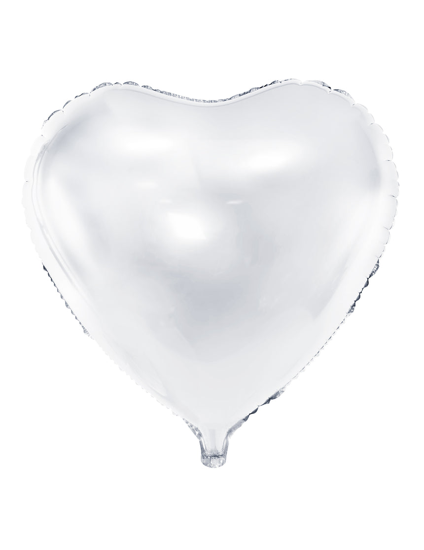 Ballon aluminium coeur blanc 45 cm gonflable à l'hélium