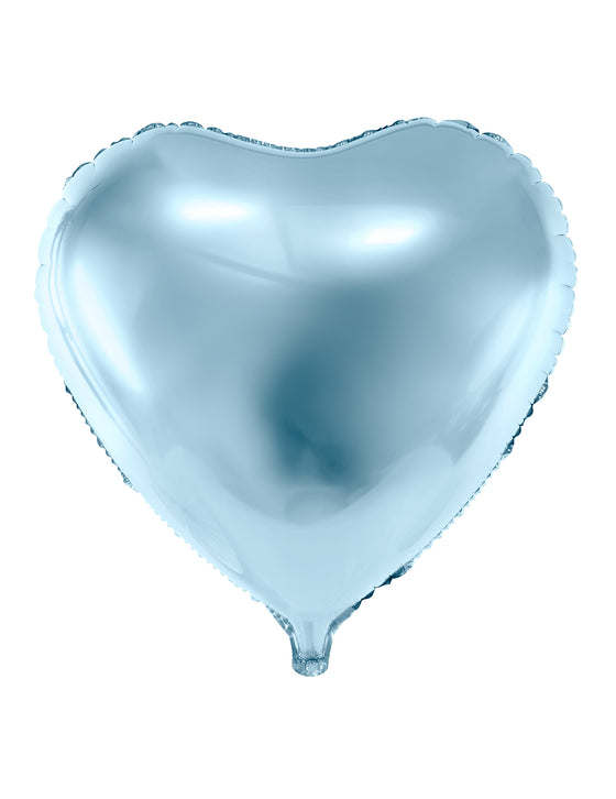 Ballon aluminium coeur bleu clair 46 cm
