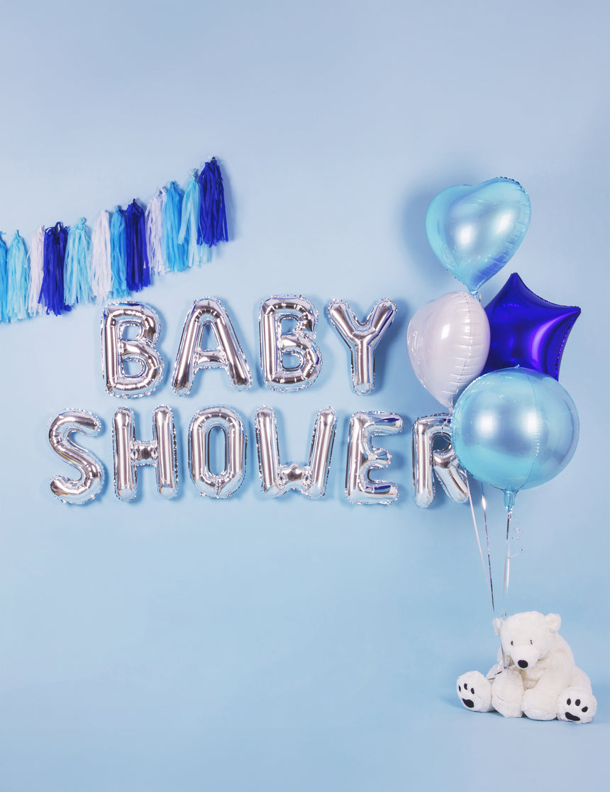 Ballon aluminium coeur bleu clair 46 cm