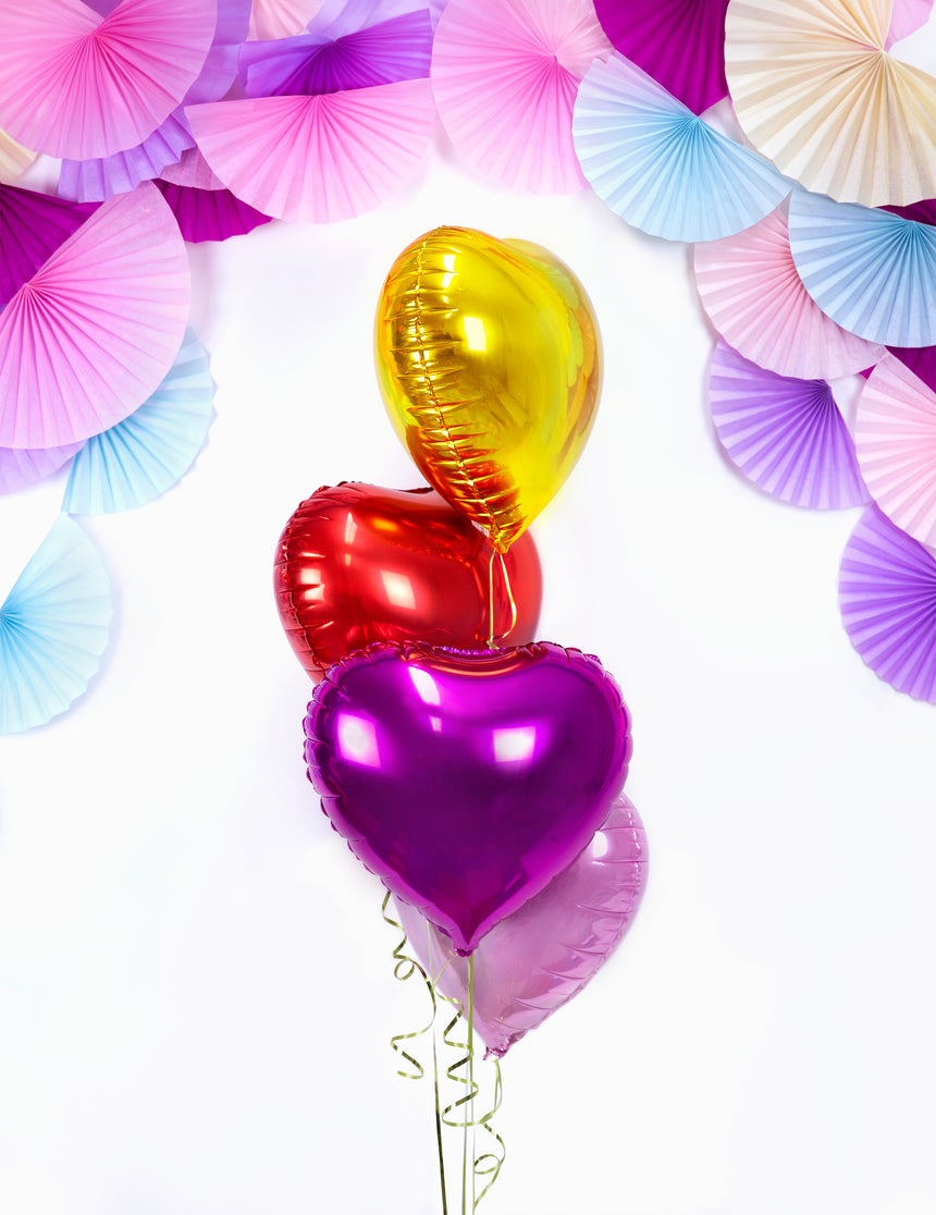 Ballon aluminium cœur doré 23 cm