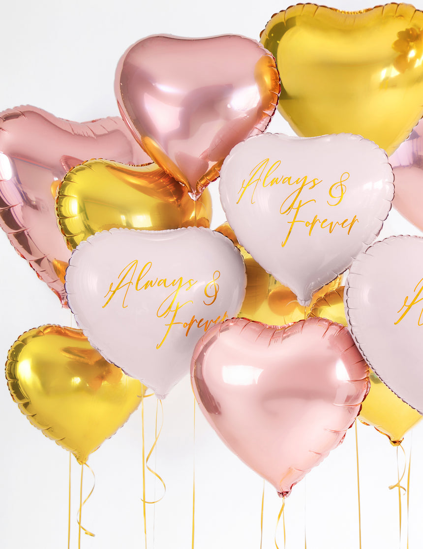Ballon aluminium c?ur rose gold métallisé 45 cm