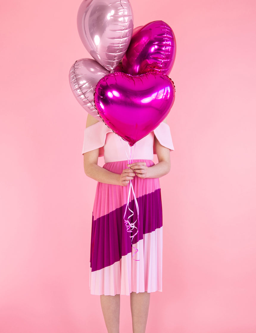 Ballon aluminium c?ur rose pâle métallisé 45 cm