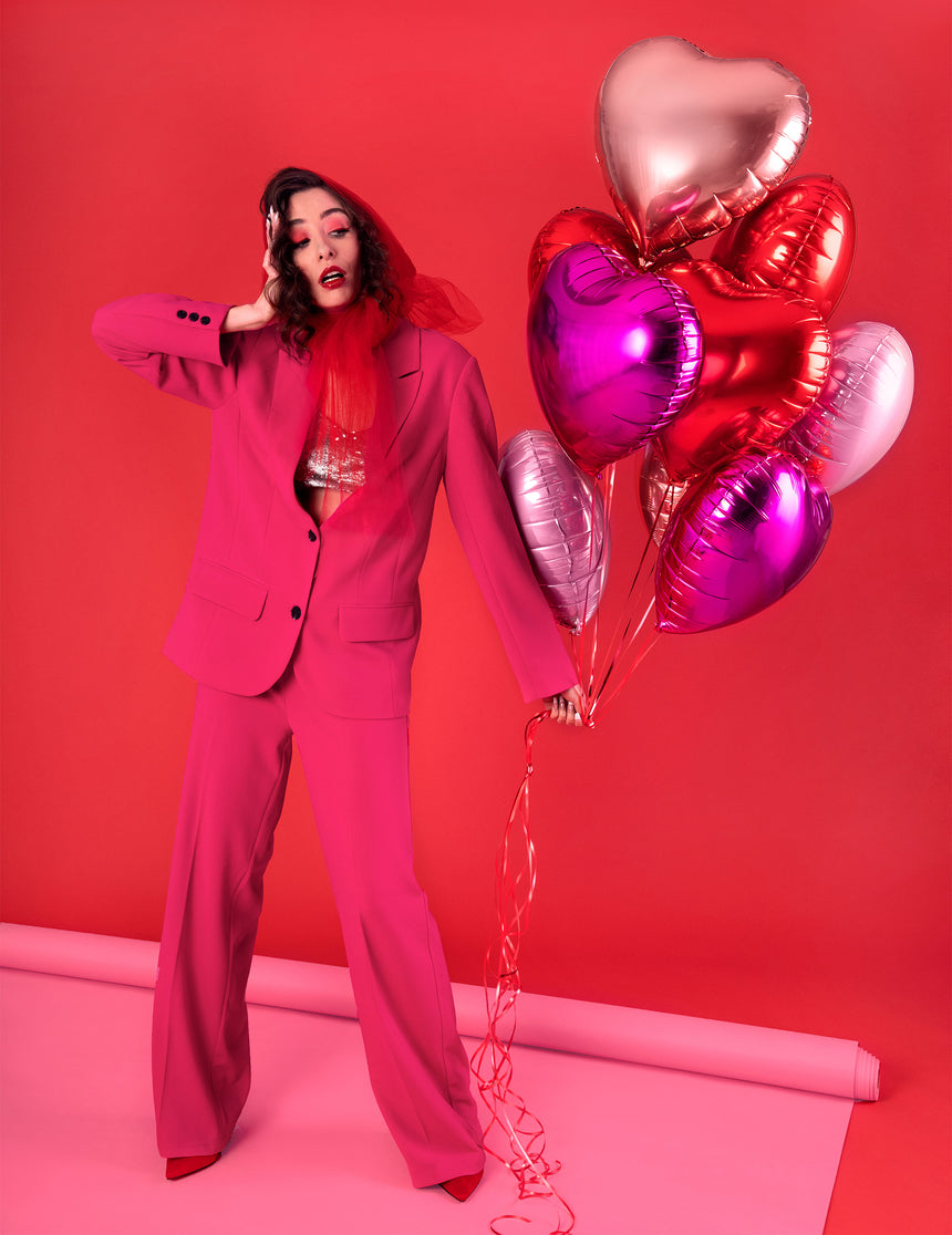 Ballon aluminium coeur rouge 45  cm