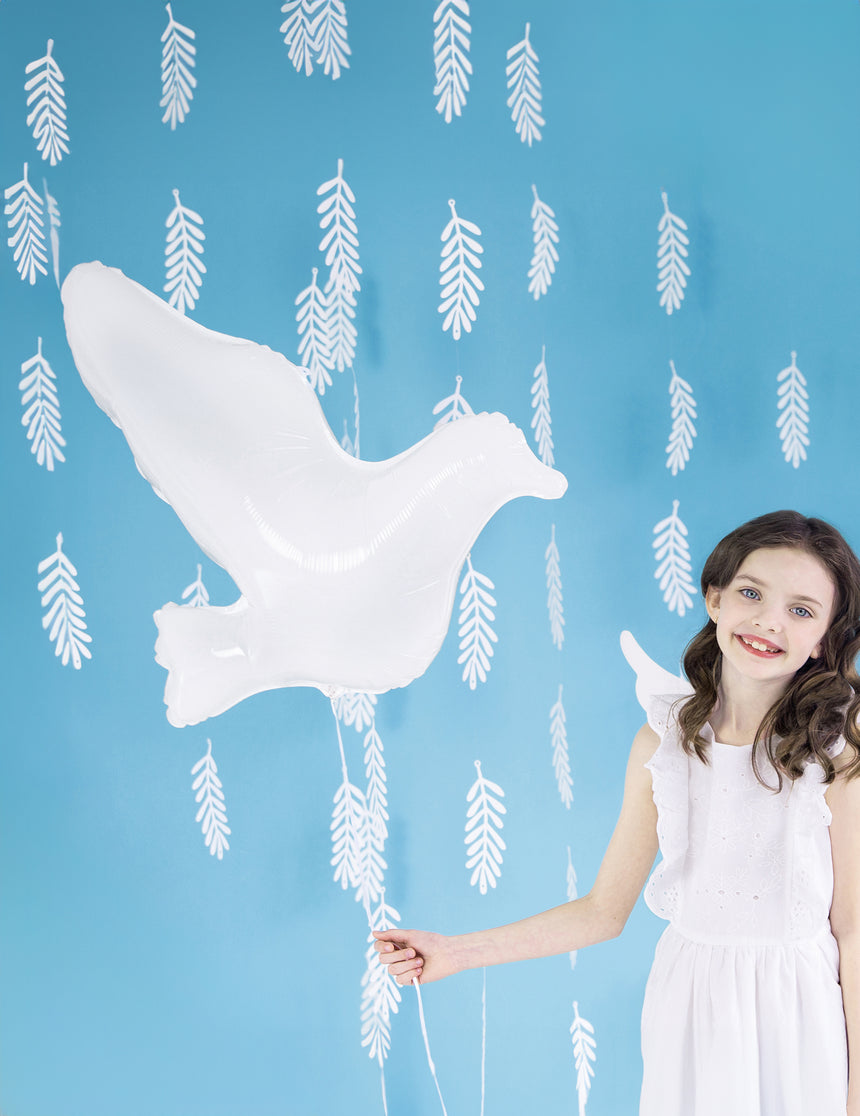 Ballon aluminium colombe blanche 77 x 66 cm