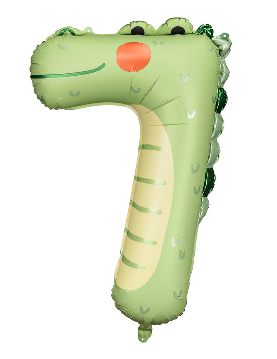 Ballon aluminium crocodile chiffre 7 56 x 85 cm