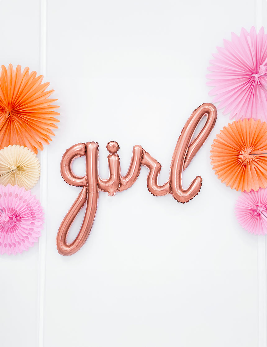 Ballon aluminium girl rose gold 77 x 70 cm