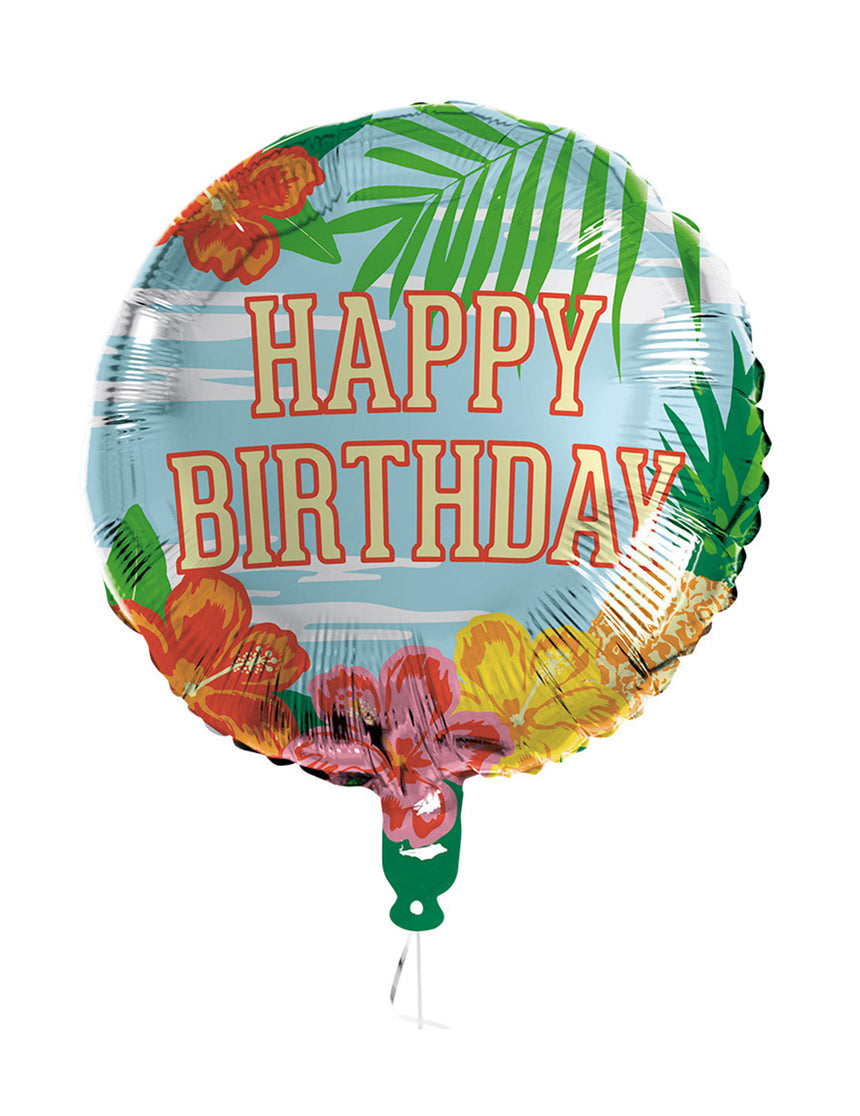 Ballon aluminium Happy Birthday Paradise 45 cm