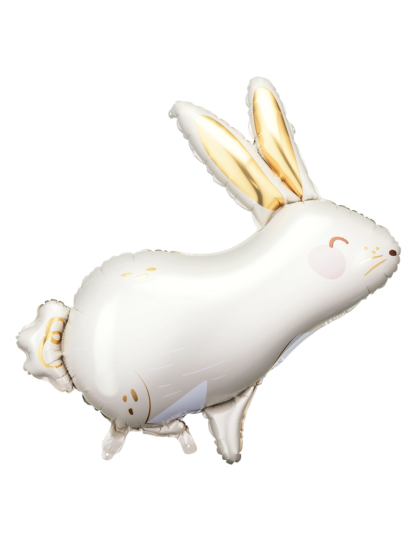 Ballon aluminium lapin blanc et or 70 x 72 cm pour Pâques