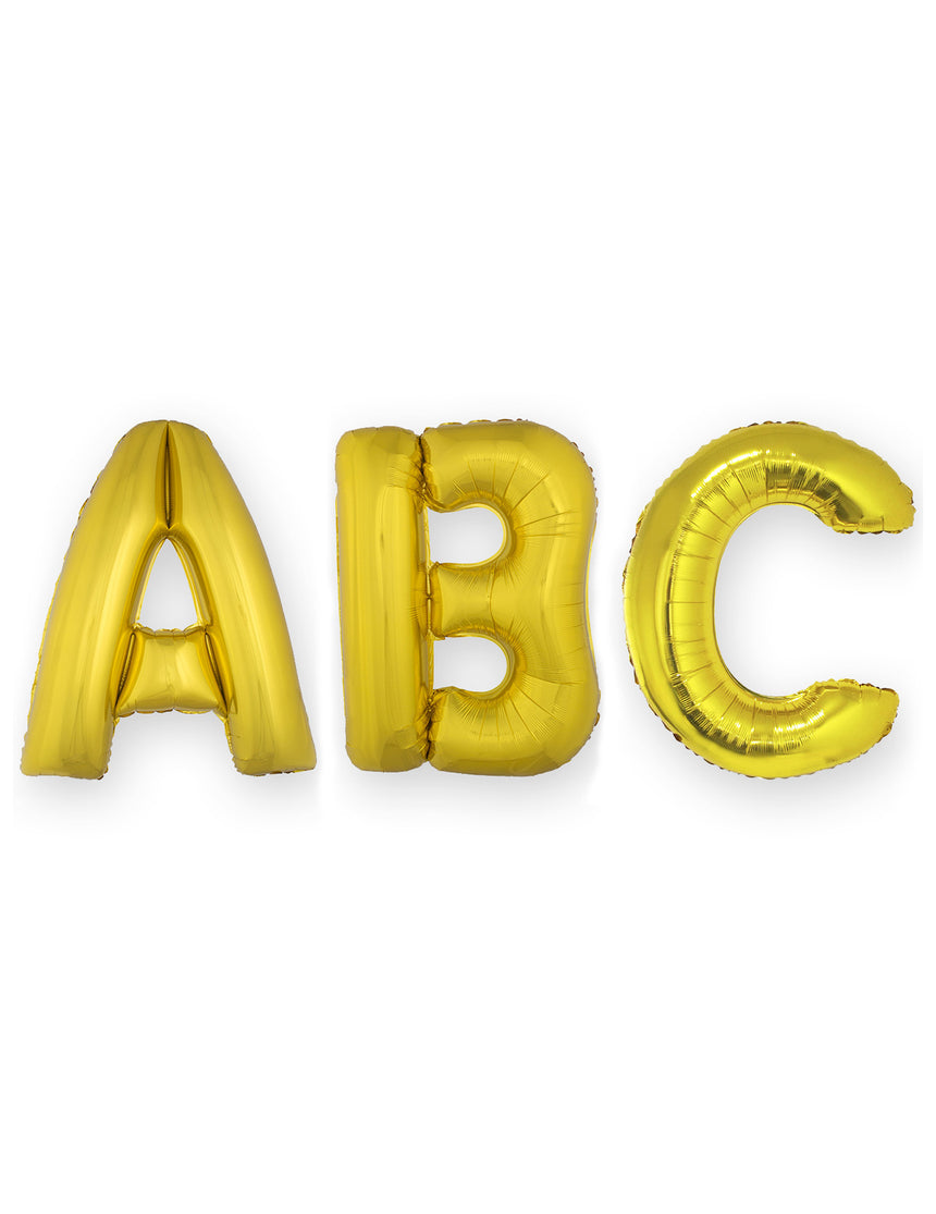 Ballon aluminium lettre dorée 1m
