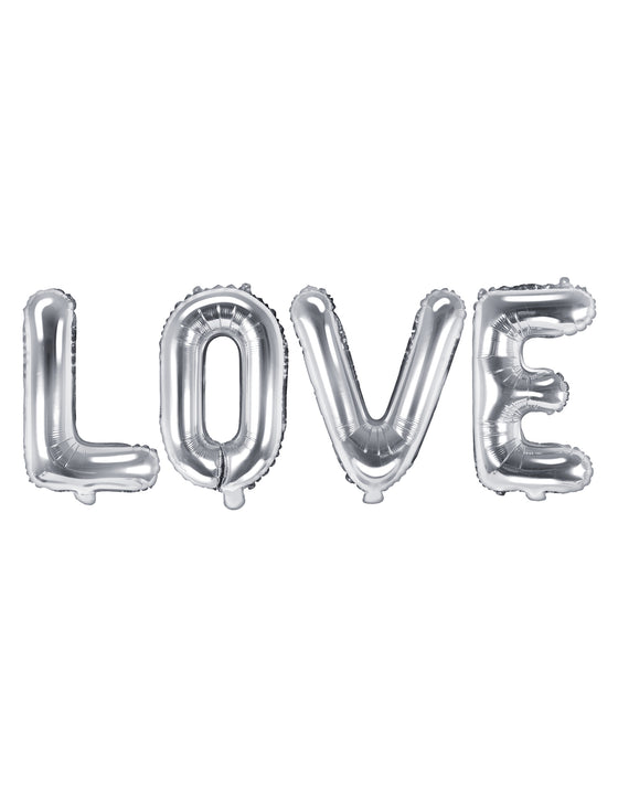 Ballon aluminium lettres LOVE argenté 140 x 35 cm