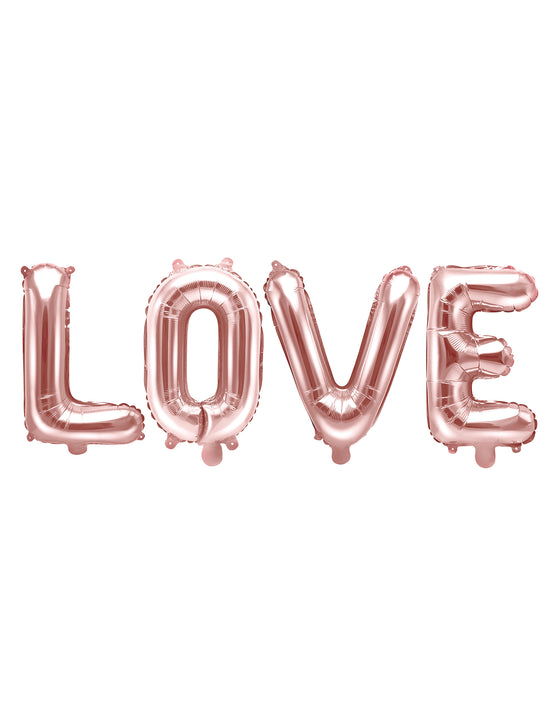 Ballon aluminium lettres LOVE rose gold 140 x 35 cm