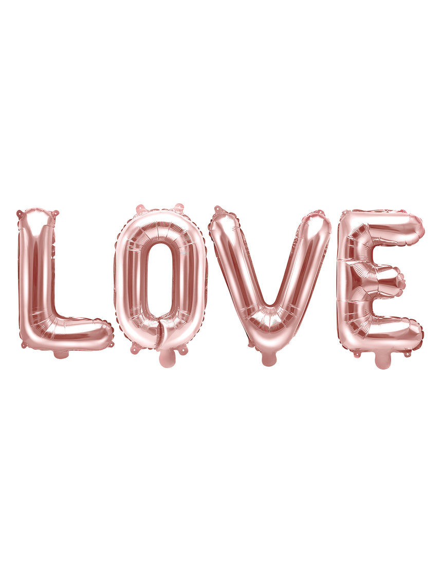 Ballon aluminium lettres LOVE rose gold 140 x 35 cm