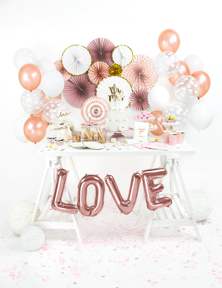 Ballon aluminium lettres LOVE rose gold 140 x 35 cm