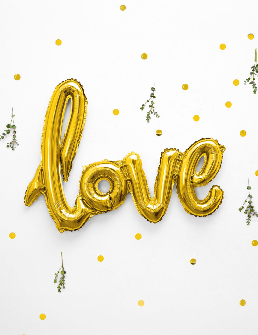 Ballon aluminium Love doré 73 x 59 cm