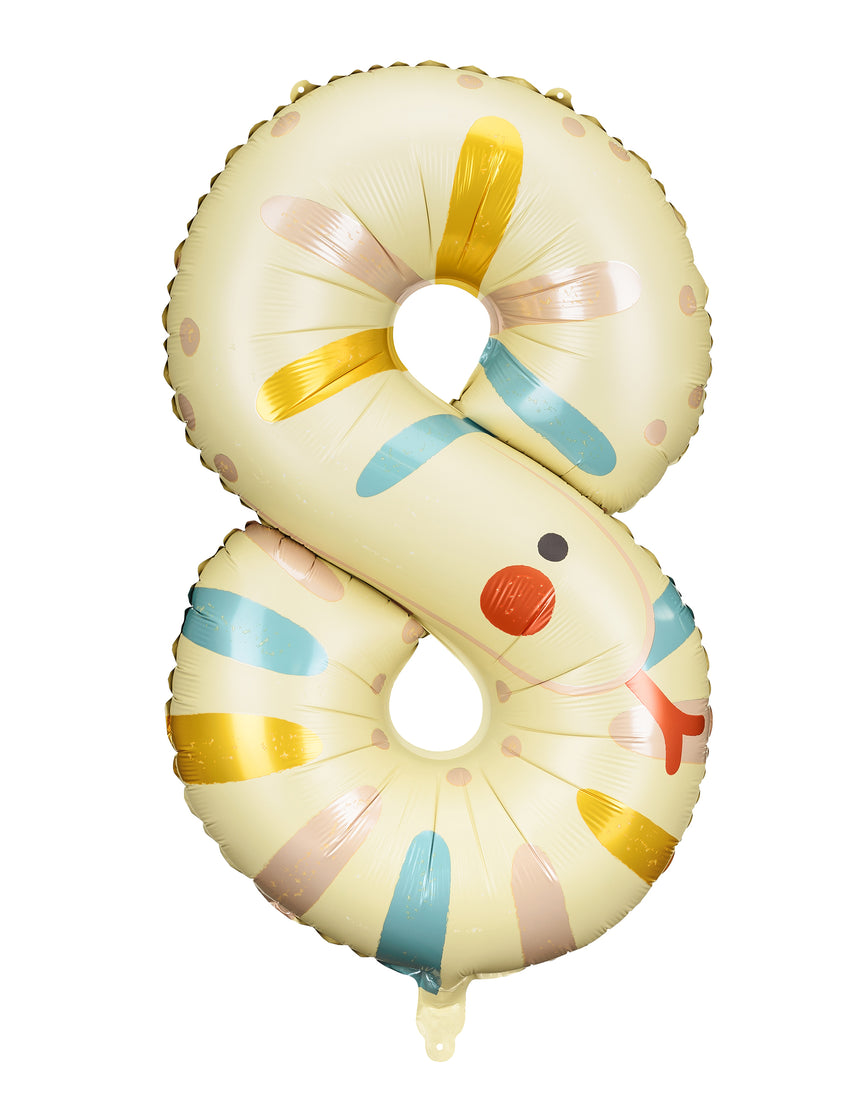 Ballon aluminium serpent chiffre 8